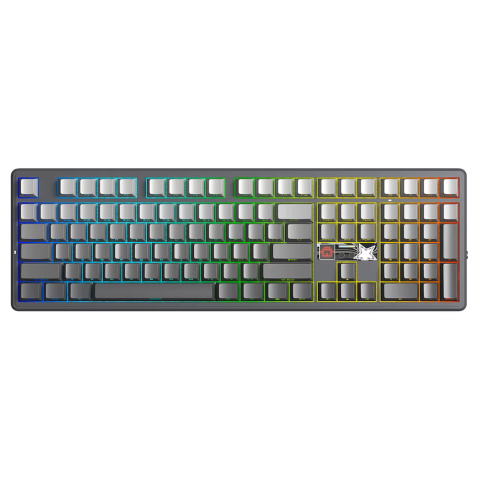AULA F108 PRO V2 Tri-Mode Vezeték Nélküli Mechanikus Gamer Billentyűzet - Szürke