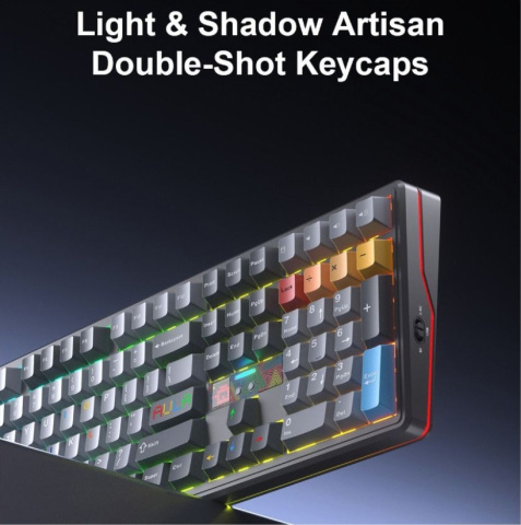 AULA F108 PRO V2 Tri-Mode Vezeték Nélküli Mechanikus Gamer Billentyűzet - Szürke