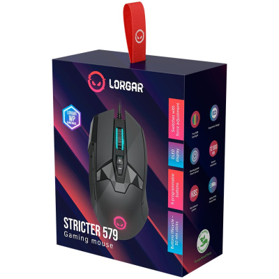 LORGAR Pro Stricter 579 Vezetékes Gamer Egér - Fekete
