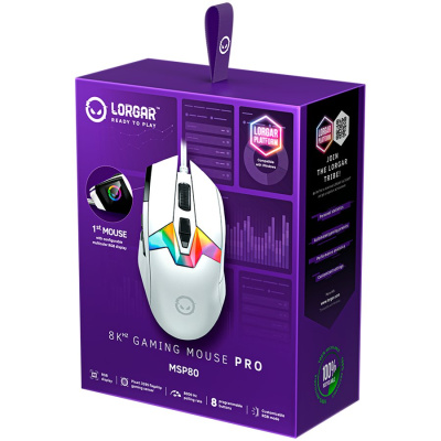 LORGAR Pro MSP80 Vezetékes Gamer Egér - Fehér