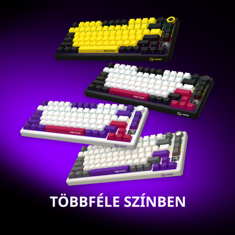 LORGAR KBP7075W Vezeték Nélküli Mechanikus Gamer Billentyűzet - Fekete/Piros (Angol Kiosztás)