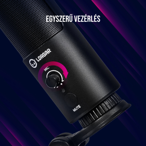 LORGAR Voicer 721 Gamer Mikrofon - Fekete