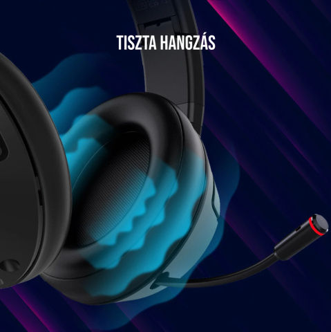 LORGAR Noah 500 Bluetooth Gamer Headset - Fekete