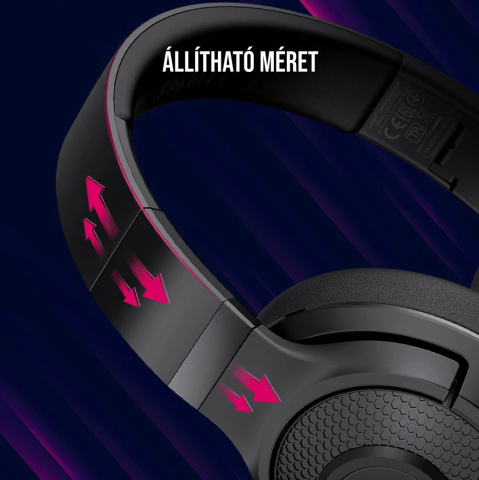 LORGAR Noah 500 Bluetooth Gamer Headset - Fekete