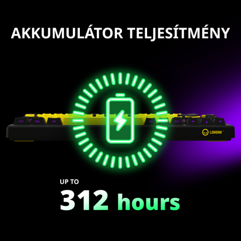 LORGAR KBP7075W Vezeték Nélküli Gamer Billentyűzet - Bézs