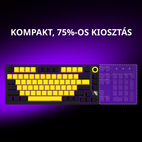 LORGAR KBP7075W Vezeték Nélküli Gamer Billentyűzet -Fehér