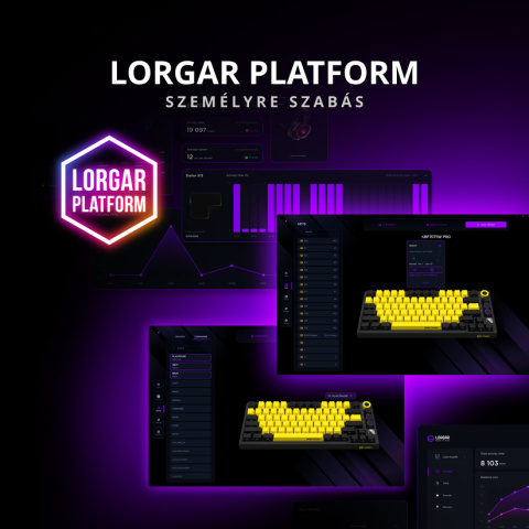 LORGAR KBP7075W Vezeték Nélküli Gamer Billentyűzet -Fehér