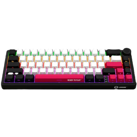 LORGAR KBP70MW, Vezetéknélküli 65% Mechanikus Gamer Pro Billentyűzet - Fekete-Piros