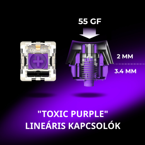LORGAR KBP70MW, Vezetéknélküli 65% Mechanikus Gamer Pro Billentyűzet Bézs