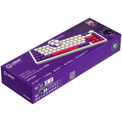 LORGAR KBP70MW, Vezetéknélküli 65% Mechanikus Gamer Pro Billentyűzet - Fehér