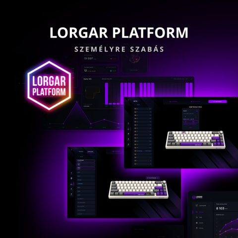 LORGAR KBP70MW, Vezetéknélküli 65% Mechanikus Gamer Pro Billentyűzet - Fehér
