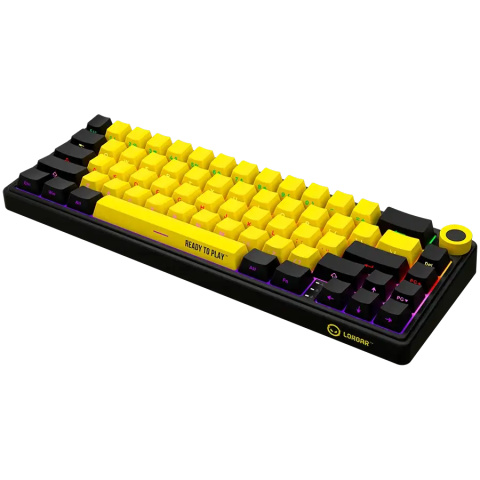LORGAR KBP70MW, Vezetéknélküli 65% Mechanikus Gamer Pro Billentyűzet - Fekete-Sárga