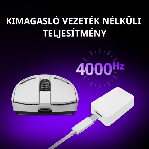 LORGAR Elite MSE90W Tri-Mode Gamer Egér - Fekete