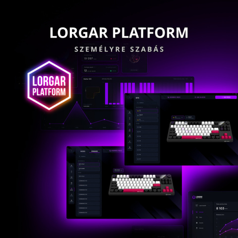 LORGAR KBP70 TKL vezeték nélküli billentyűzet, RGB világítás, angol kiosztás, fekete