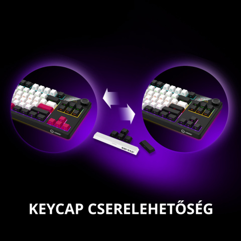 LORGAR KBP70 TKL vezeték nélküli billentyűzet, RGB világítás, angol kiosztás, bézs