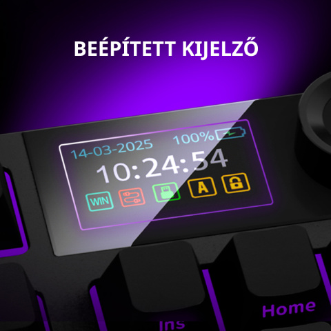 LORGAR KBP70 TKL vezeték nélküli billentyűzet, RGB világítás, angol kiosztás, fehér