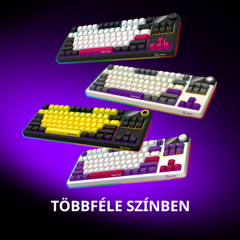 LORGAR KBP70 TKL vezeték nélküli billentyűzet, RGB világítás, angol kiosztás, fehér