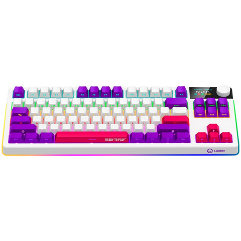 LORGAR KBP70 TKL vezeték nélküli billentyűzet, RGB világítás, angol kiosztás, fehér
