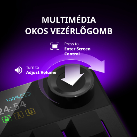 LORGAR KBP70 TKL vezeték nélküli billentyűzet, RGB világítás, angol kiosztás,fekete-sárga