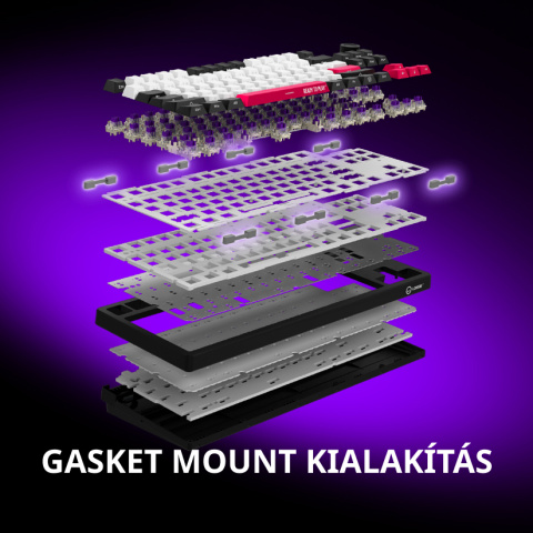 LORGAR KBP70 TKL vezeték nélküli billentyűzet, RGB világítás, angol kiosztás,fekete-sárga