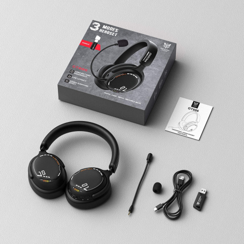 Onikuma GT886 3-Mode vezeték nélküli gamer headset, fekete
