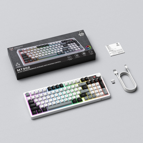 Onikuma MT902 Tri-Mode Vezeték Nélküli Gamer Billentyűzet - Fehér