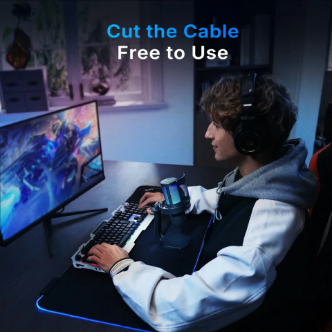 MAONO DGM20W Vezeték Nélküli Streamer/Gamer Mikrofon RGB - Fekete