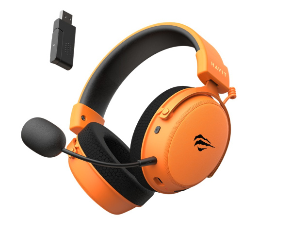 Havit H2015 Pro Five-Mode Vezeték Nélküli Gamer Headset - Narancssárga