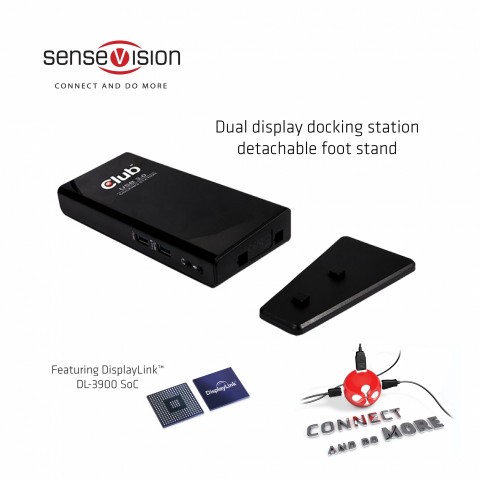 CLUB3D SenseVision USB 3.0 Dual Display Docking Station dokkoló
