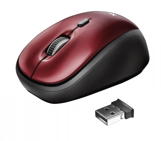 Trust Yvi Wireless Mouse vezeték nélküli piros egér