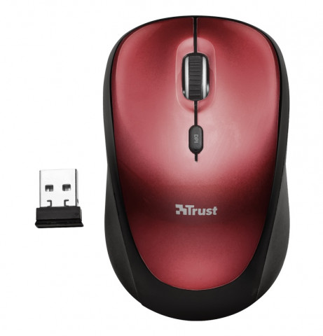 Trust Yvi Wireless Mouse vezeték nélküli piros egér