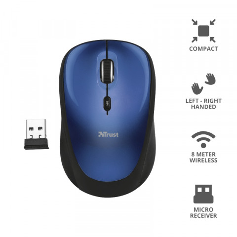 Trust Yvi Wireless Mouse vezeték nélküli kék egér