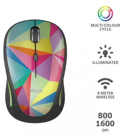 Trust Yvi FX Wireless Mouse geometrics vezeték nélküli egér