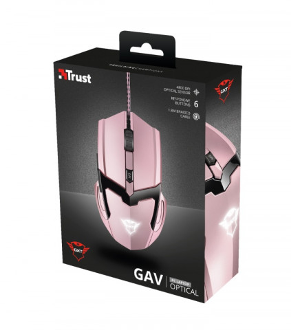 Trust GXT 101P Gav Gaming optikai egér - Pink