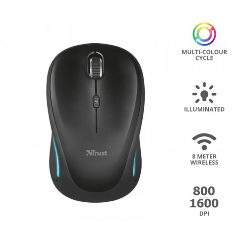 Trust Yvi FX Wireless Mouse vezeték nélküli fekete egér