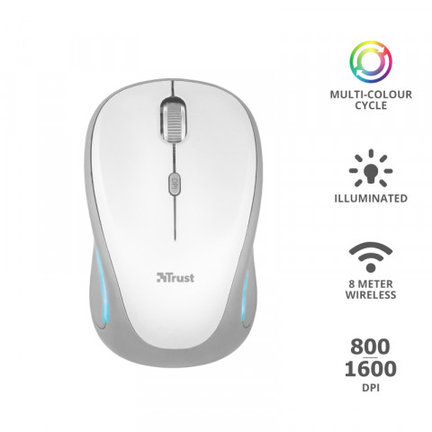 Trust Yvi FX Wireless Mouse vezeték nélküli fehér egér