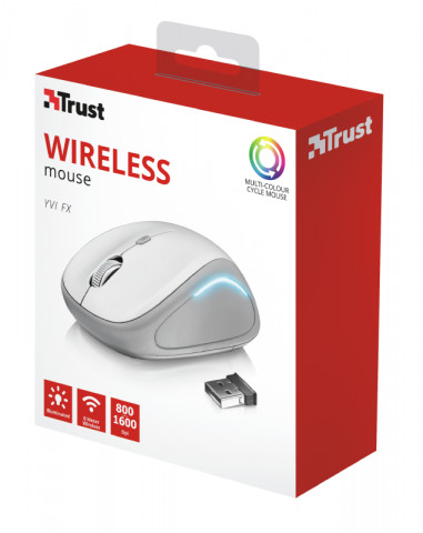 Trust Yvi FX Wireless Mouse vezeték nélküli fehér egér