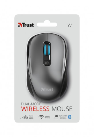 Trust Yvi Dual-Mode Wireless Mouse vezeték nélküli fekete egér