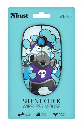 Trust Sketch Silent Click Wireless Egér- Kék