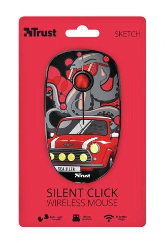 Trust Sketch Silent Click Wireless Egér- Piros