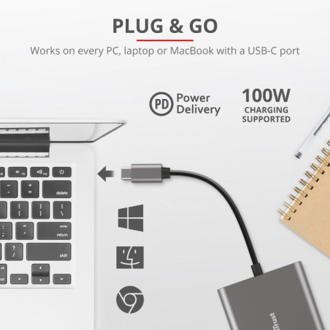 Trust DALYX 3 in 1 USB-C adapter