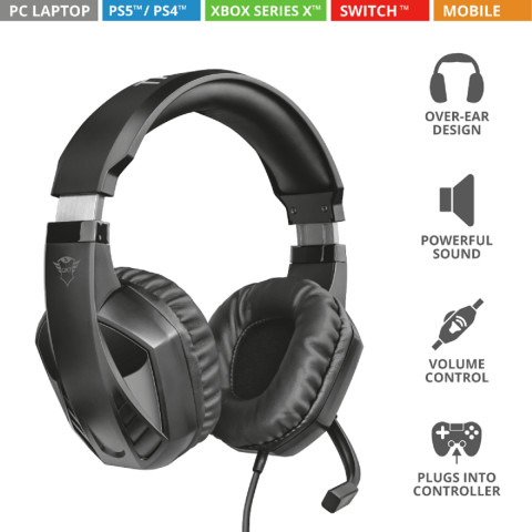 Trust GXT412 Celaz Multiplatform Gaming headset - fekete