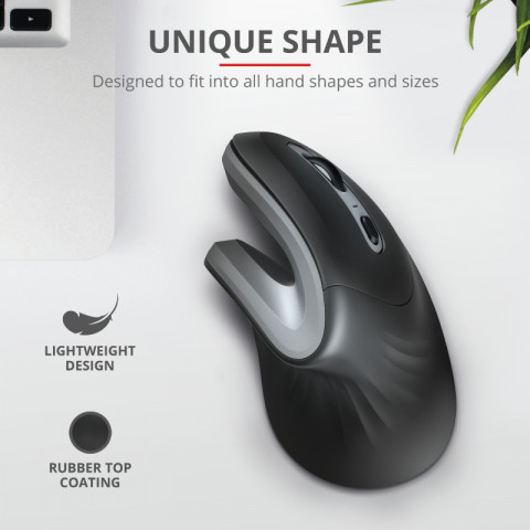 Trust Verro vertikális ergonomikus vezeték nélküli egér - fekete