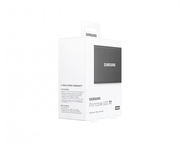 Samsung T7 szürke külső SSD 500GB USB 3.2