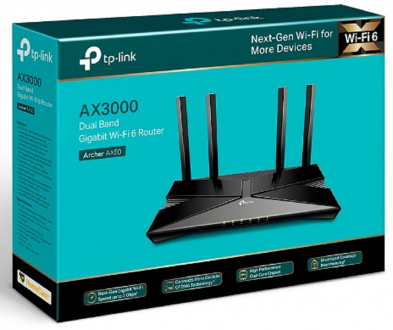 TP-Link Archer AX50 AX3000 Wi-Fi 6 Dual-Band MU-MIMO Vezeték nélküli Gigabit Router