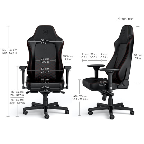 Noblechairs Hero Gaming Chair - Fekete/Piros