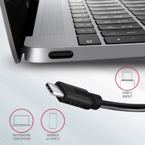 Axagon HMC-5G2 5 portos USB3.2. Gen 2 HUB - ezüstfekete