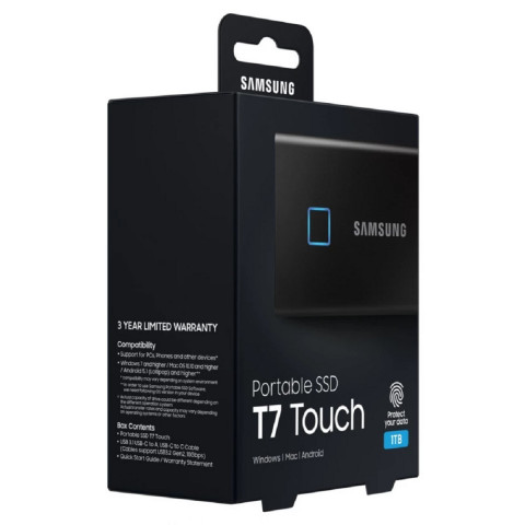 Samsung T7 Fekete külső SSD 1000GB USB 3.2