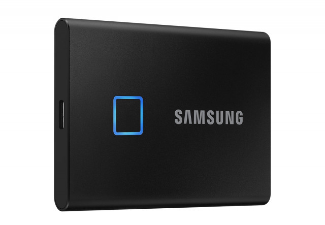 Samsung T7 Touch 500GB USB 3.2 ujjlenyomatolvasós külső SSD - ezüst