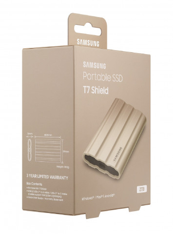 Samsung T7 Shield 2000GB USB 3.2 külső SSD - bézs